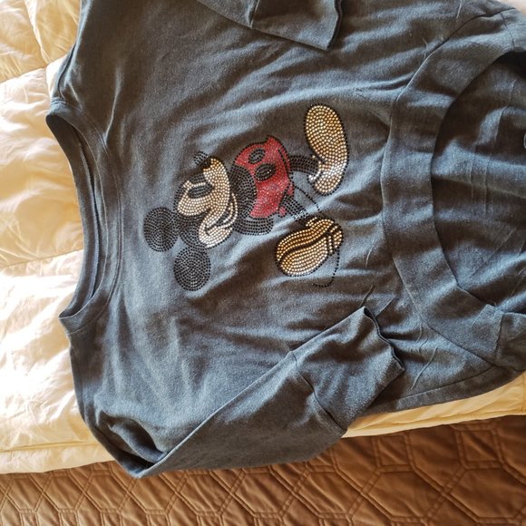 Size Small Women's Sparkly Mickey Mouse Hi-Lo Tee Shirt - Picture 2 of 8